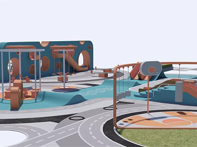 Modern children's play area 3d model Modern children's play area 3d model