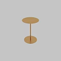 Golden Round Metal Dining Table With Sleek Base And Modern Minimalist Design