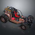Off Road Terrain Perfect For Dune Buggy With Large Tires And Red Seats