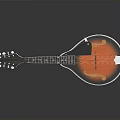 Vintage Mandolin String Instrument With Wooden Body Shiny Finish And Smooth Surface Reflection