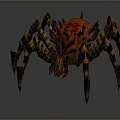 Fantasy Game Character And Red Black Spiked Spider Creature With Sharp Legs Design