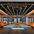 Vibrant Fitness Studio With Yoga Balls Mats And Hammocks For Modern Workout Sessions