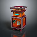 Durable Modern Orange Multi layered Household Storage Organizer With Digital Password Lock And LCD Display Screen