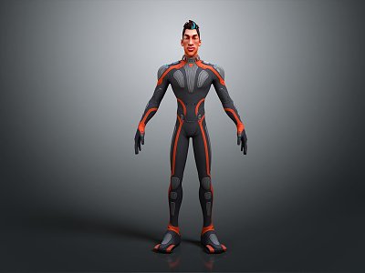 modern game character sci-fi character futuristic character sci-fi character intelligent human 3d model