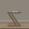 Modern Minimalist Wooden Side Table With Cross Leg Design In Living Room Space