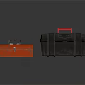 Small Red And Large Black Craftsman Toolboxes With Metal Handles 3d model