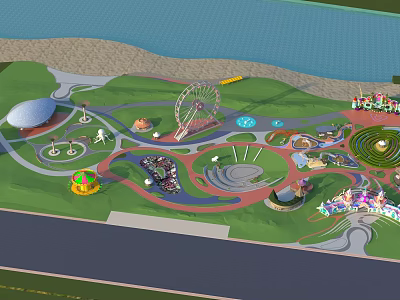 Children's play area Modern playground 3d model