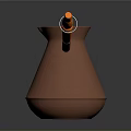 Shiny Copper Coffee Pot With Orange Handle And Modern Design For Home Use