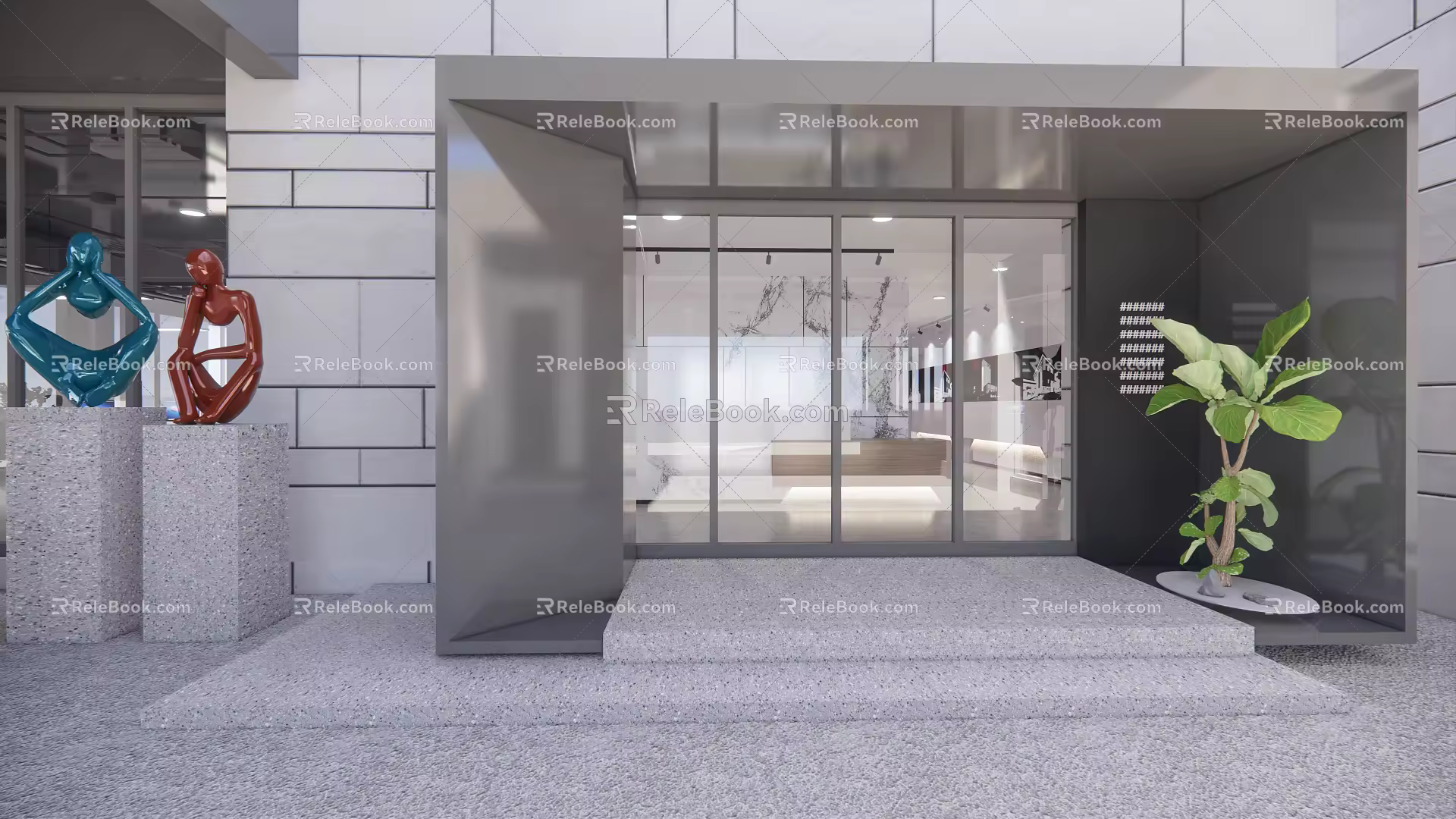 Modern Public Office Building Institute 3d model