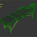 Medical Equipment Foldable Examination Table with Black Padding Headrest and Wooden Frame