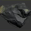 Natural Raw Dark Gray Mineral Specimen With Golden Inclusions On Surface