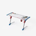 Kids Activity Table With Colorful Cartoon Prints Blue Red Legs And Storage Basket
