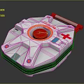 White Emergency Medical Equipment With Red Button Cross Symbol And Handles