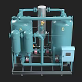 High Efficiency Industrial Air Drying Equipment with Blue Cylindrical Tanks Pipes and Control Cabinet