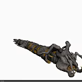 Fantasy Giant Insect Like Creature With Armored Body Glowing Yellow Parts Claws And Tentacles