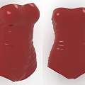 Red Strapless Slim Fit Jumpsuit Featuring Wrinkle Detail And Fashionable Style