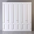 White Modern Minimalist Dresser With Multiple Doors And Sleek Design