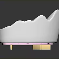 Modern White Cloud Shaped Sofa With Gold Legs And Elegant Design 3d model