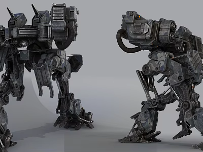 Intelligent Machines As Humanoid Robots With Complex Mechanical Structures And Metallic Armor 3d model