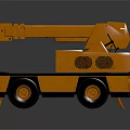 Yellow Crane Functional Vehicle With Extended Boom Arm And Sturdy Wheels