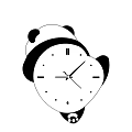 Cute Panda Shaped Wall Clock With Black And White Design For Home Decor