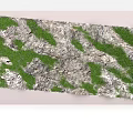 Natural Feature Wall Design With Green Grass And Gray Stone Texture