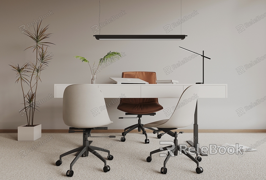 modern office desk and chair model