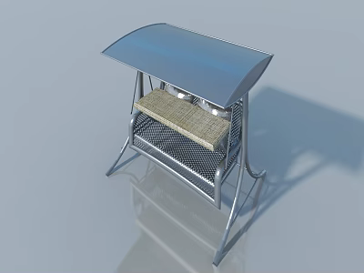 Modern Hinged Door With Metal Frame And Glass Panel For Home Interior 3d model