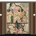 Modern Entryway Design With Marble Wall Wooden Frames Console Table And Decorative Ornaments