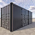 industrial LOFT container multi-door container 3d model