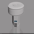 Contemporary White Tower Structure With Swing Door And Circular Roof Design