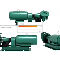 Green Industrial Pumps With Motor Housing Displayed From Multiple Angles 3d model