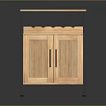 Wooden Cabinet With Glass Doors And Wavy Wine Rack On Black Metal Frame