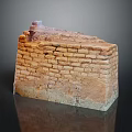 Ancient Brick Wall Ruin Structure With Earth Tone Bricks And Historical Architectural Details 3d model