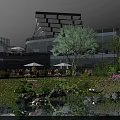 Modern Conference Room With Long Table Black Chairs Large Windows Greenery View And Projection Screen