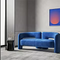 Modern Double Sofa Modern Double Sofa Chaise 3d model