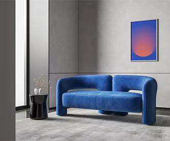 Modern Double Sofa Modern Double Sofa Chaise 3d model