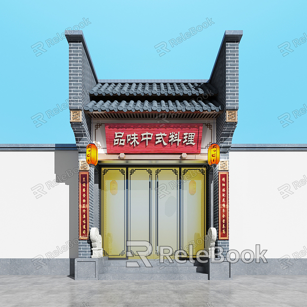 Chinese-style door head model