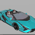 Turquoise High Performance Luxury Sports Car with Sleek Convertible Design and Copper Wheels