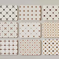 Assorted Decorative Coasters With Diverse Patterns And Warm Brown White Tones 3d model
