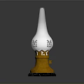 Classic Lighting Combination With White Frosted Shade And Gold Ornate Decorative Base Design