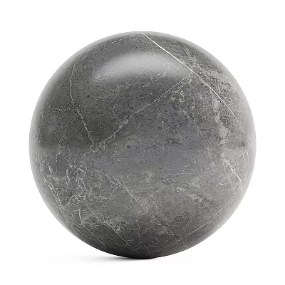 Ground Decorative Sphere Made Of Gray Marble With Natural Texture And Crack Patterns 3d model