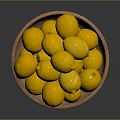 Vibrant Yellow Lemons Filled in a Handmade Wooden Bowl on Dark Table