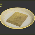 Decadent Chocolate Cake Served On Ornate White Plate With Gold Patterns
