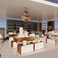 Modern Supermarket Department Store Interior With Glass Metal Shelves Displaying Daily Necessities And Skincare Products