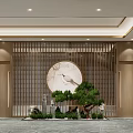 New Chinese Style Foyer Front Desk Hall 3d model