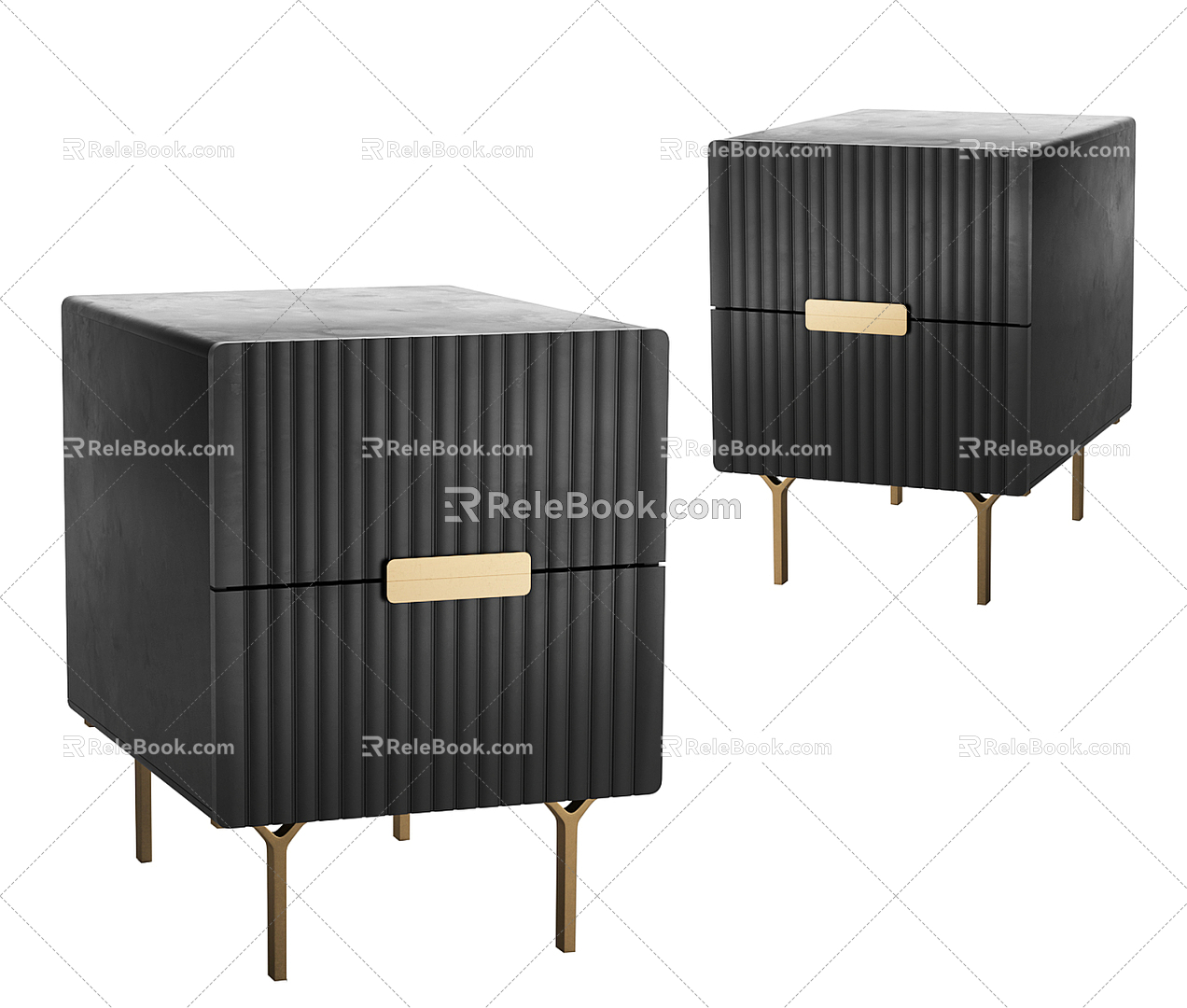 Light Luxury Bedside Table Storage Cabinet Cabinet Combination 3d model