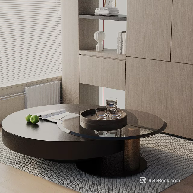 Modern Sofa And Coffee Table Set With Glass Top Metal Base And Decorative Items 3d model 