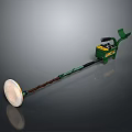 Green Metal Detector With Long Shaft Circular Coil And Control Handle
