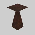 Wooden Side Table With Patterned Top And Tapered Solid Wood Base